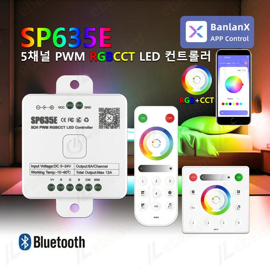 RGBCCT LED Bluetooth  Ʈѷ DC 5V 12V 24V 12A Ʈ APP  & 2.4G RF ġ 4  Ǵ г, źƮ Ʈ PWM ÷ + BiColor RGB